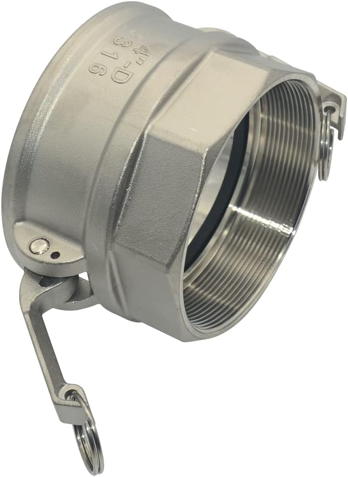 Varmhus Stainless Steel 316 4" Type D Trash Pump Adapter Female Camlock,Type D Cam and Groove Hose Fitting - Image 4
